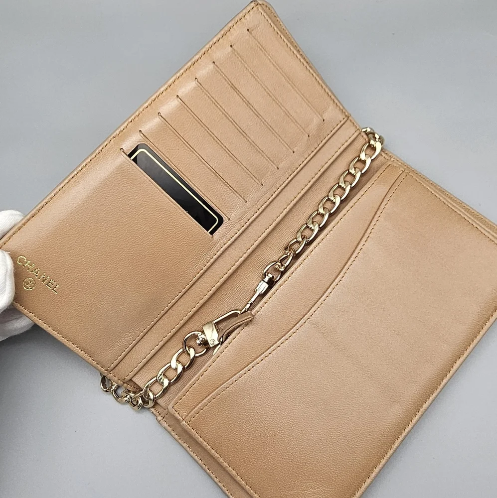 🖤CANEL Tan Quilted Leather Wallet/Clutch🖤 - Picture 7 of 17